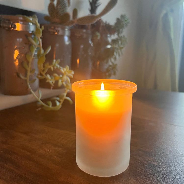 frosted 6oz glass candle holder