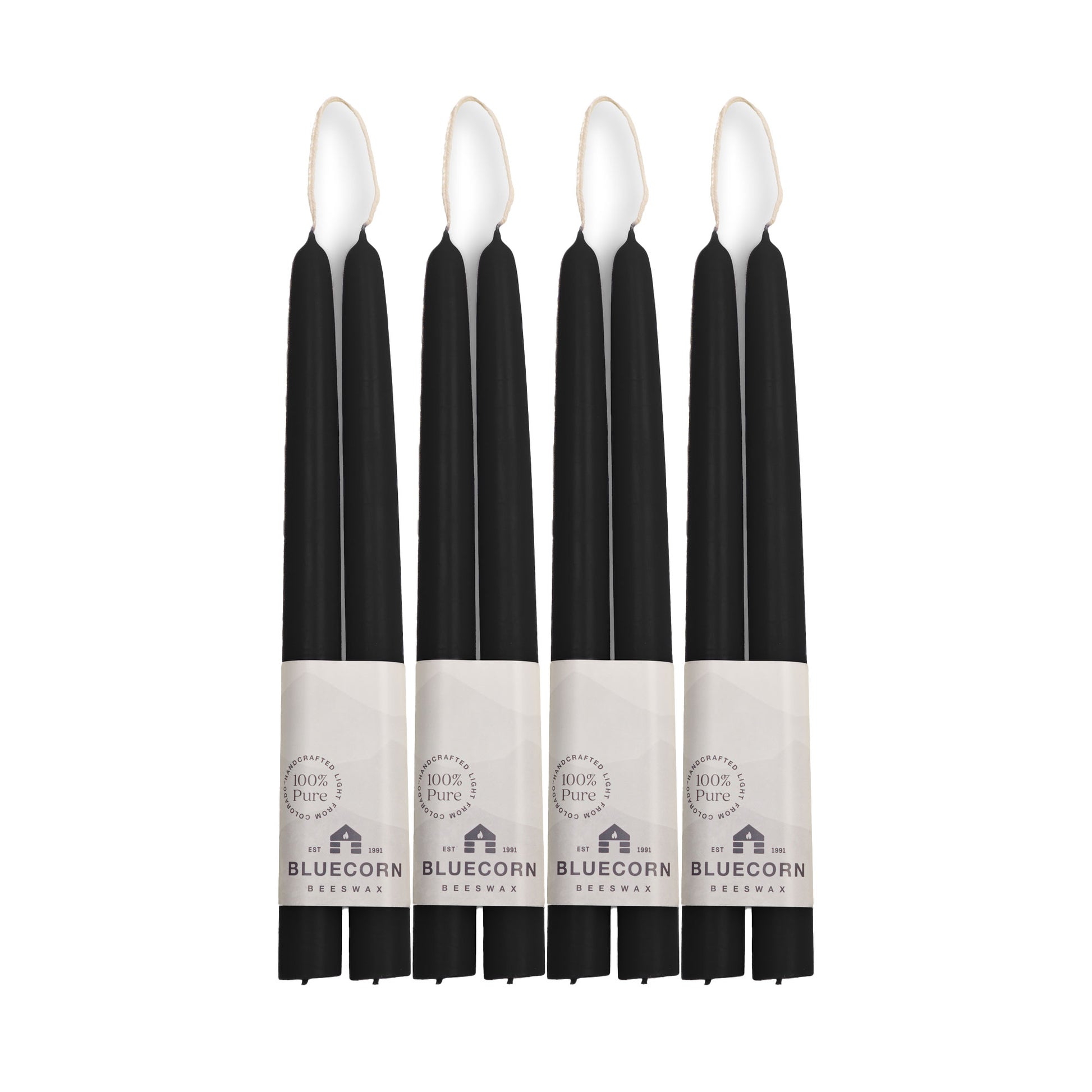 black taper candles bulk 8-pack bluecorn candles beeswax taper candles