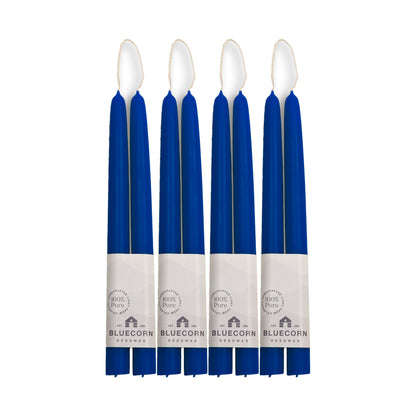 cobalt blue taper candles bluecorn candles beeswax tapers