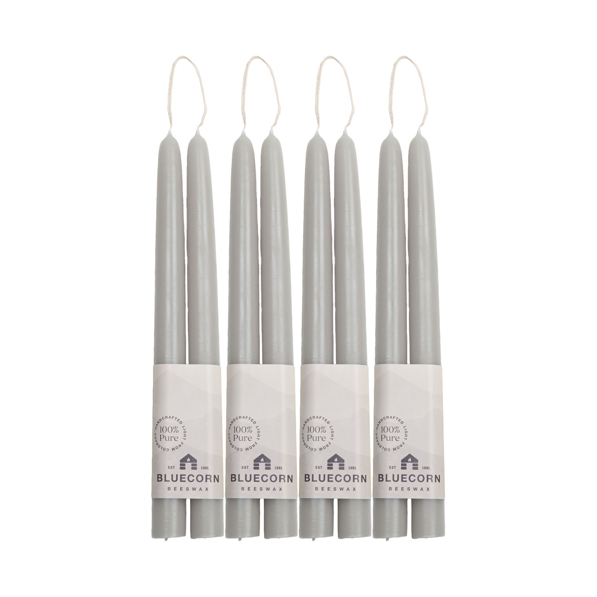 light dove gray beeswax taper candles bluecorn candles