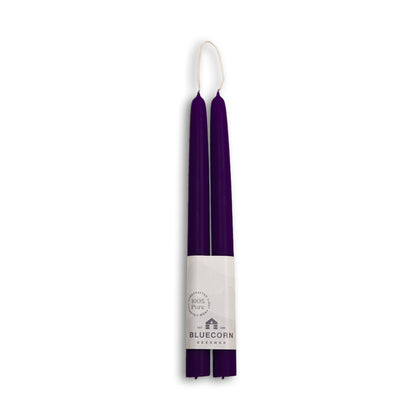 bluecorn candles beeswax taper candles in eggplant/ dark purple candles