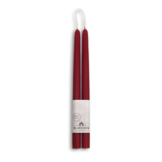dark burgundy beeswax taper candles bluecorn candles