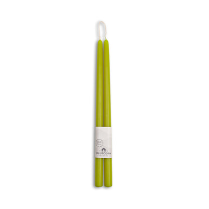 tall pistachio green taper candles beeswax candles bluecorn candles