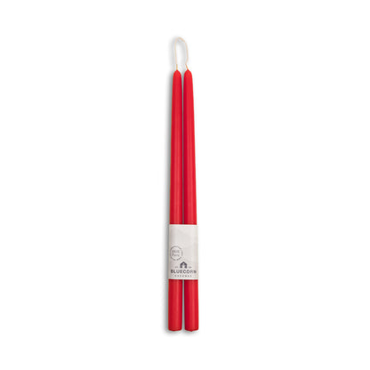 bright red taper candles bluecorn candles beeswax taper candles