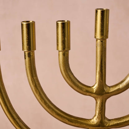 Brass Menorah – Handcrafted Hanukkah Candle Holder