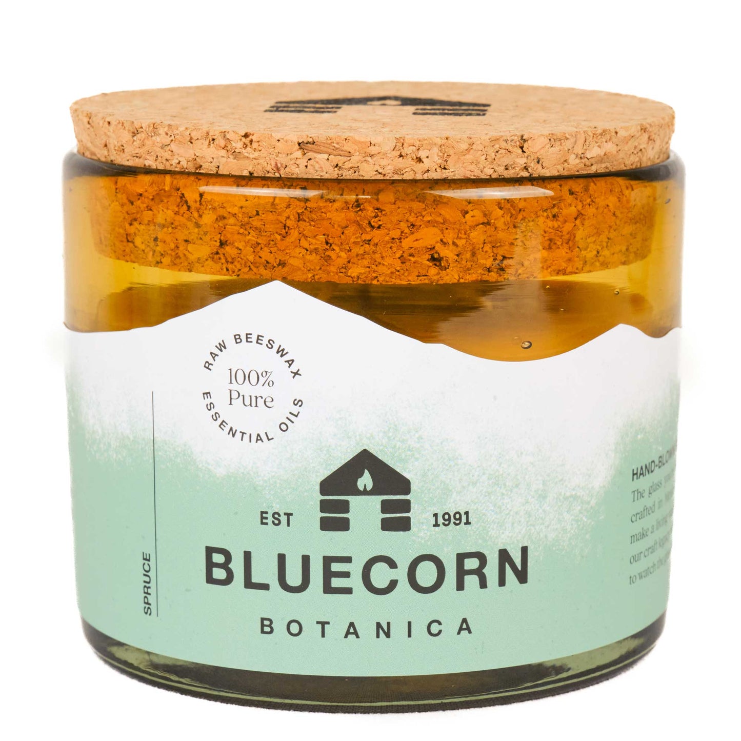 3-wick scented candle made with beeswax and pure essential oils (spruce) bluecorn candles