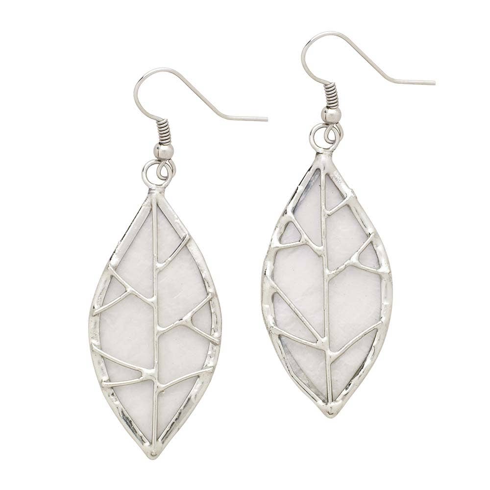 Leaf Capiz Earrings - Discontinued