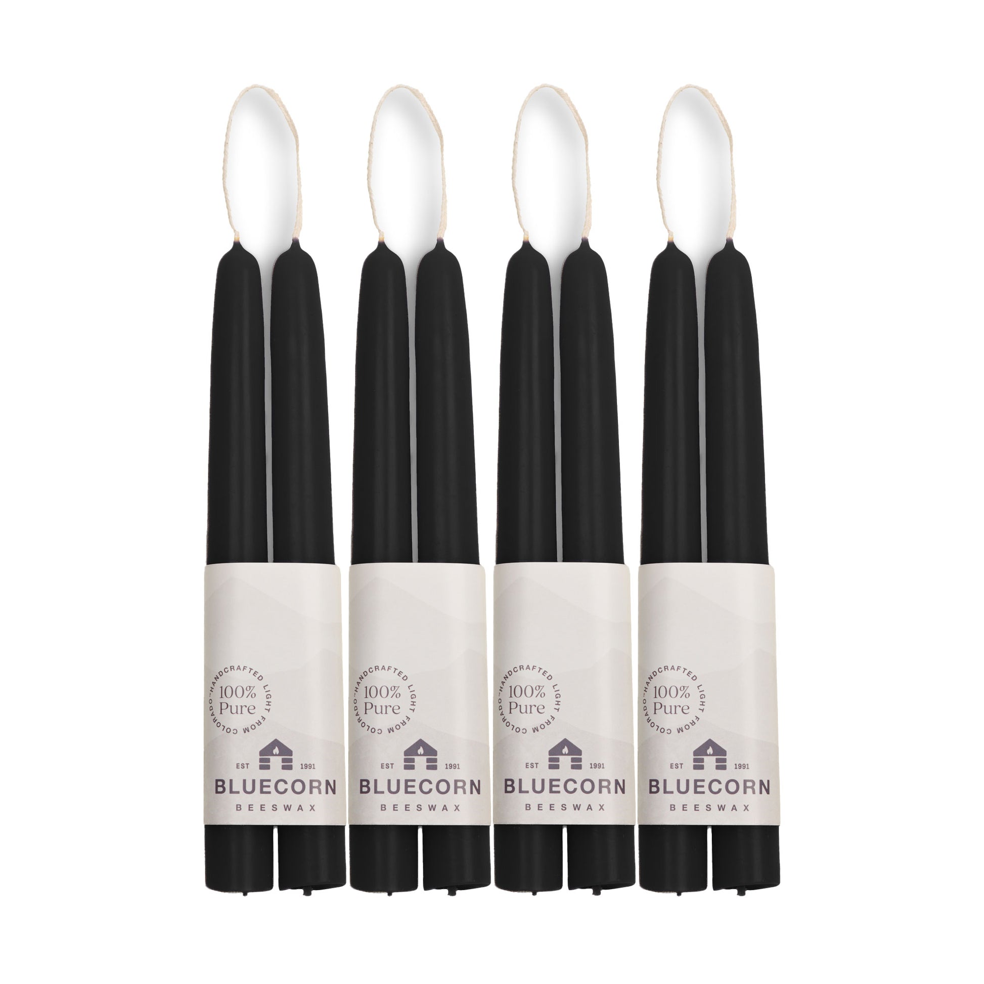 bluecorn candles black beeswax taper candles