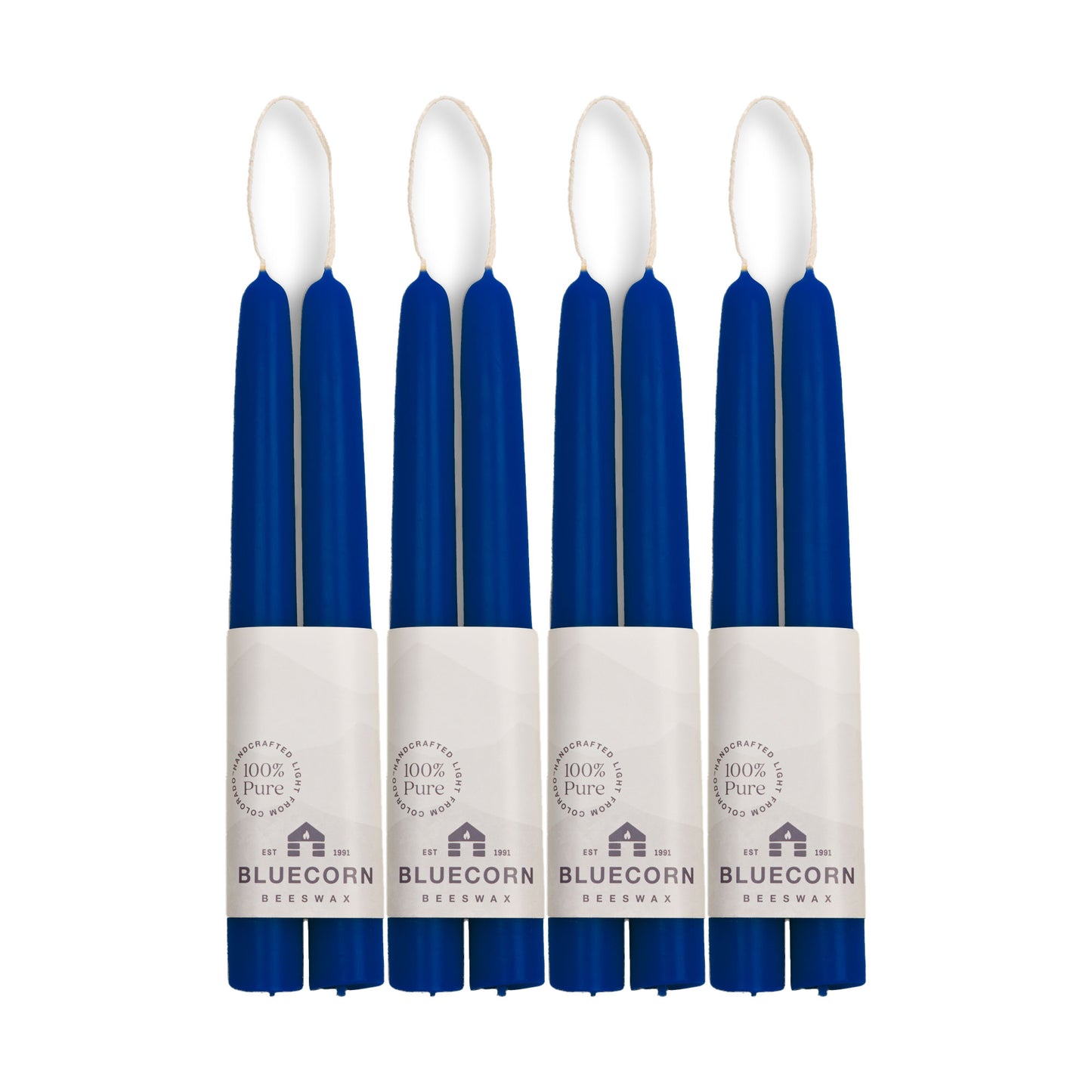 blue beeswax taper candles bluecorn candles