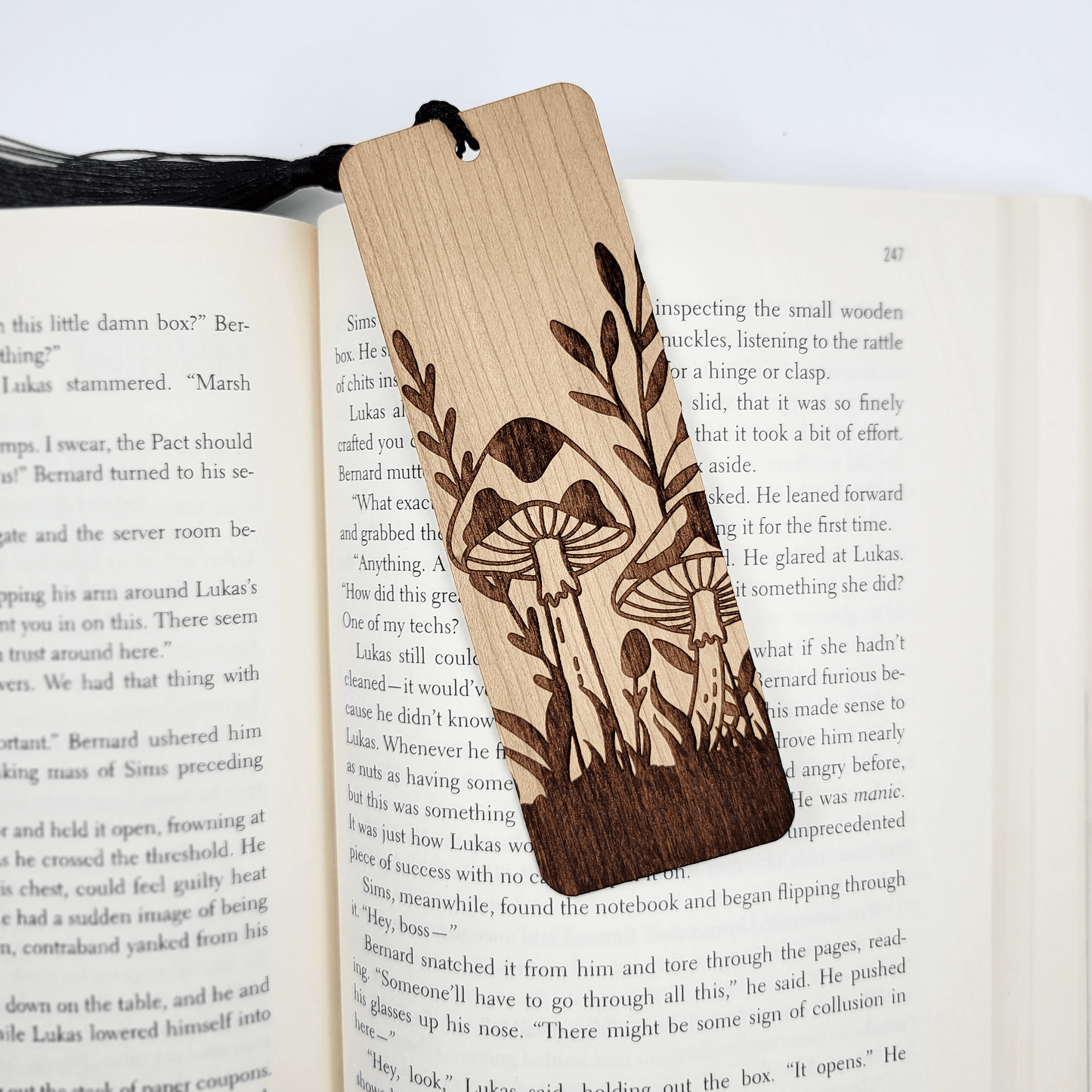 Whimsical Mushrooms | Wooden Bookmark - Bluecorn Candles