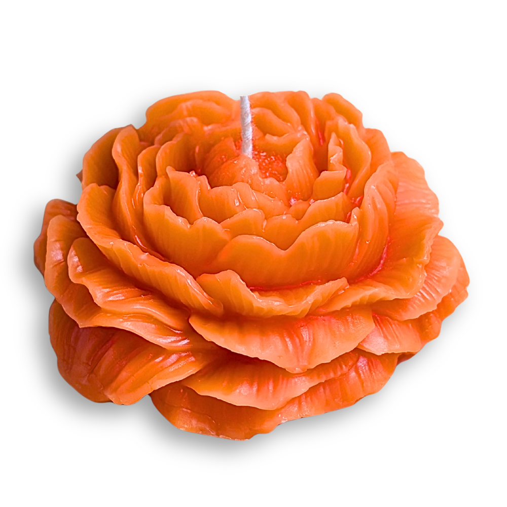 Peony Shaped Beeswax Candle