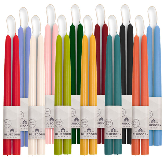 Clearance - Hand-Dipped Beeswax Taper Candles - 4 Pair