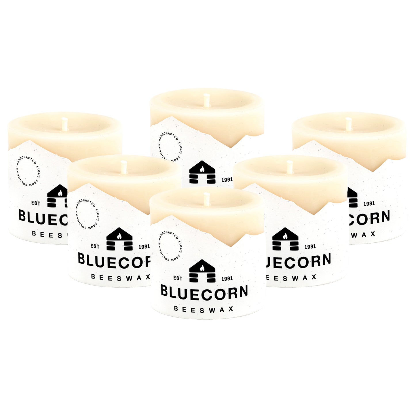 Ivory Pure Beeswax Pillar Candles