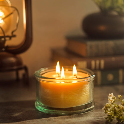 Pure Beeswax - 3-Wick Candle in 100% Recycled Spanish Glass
