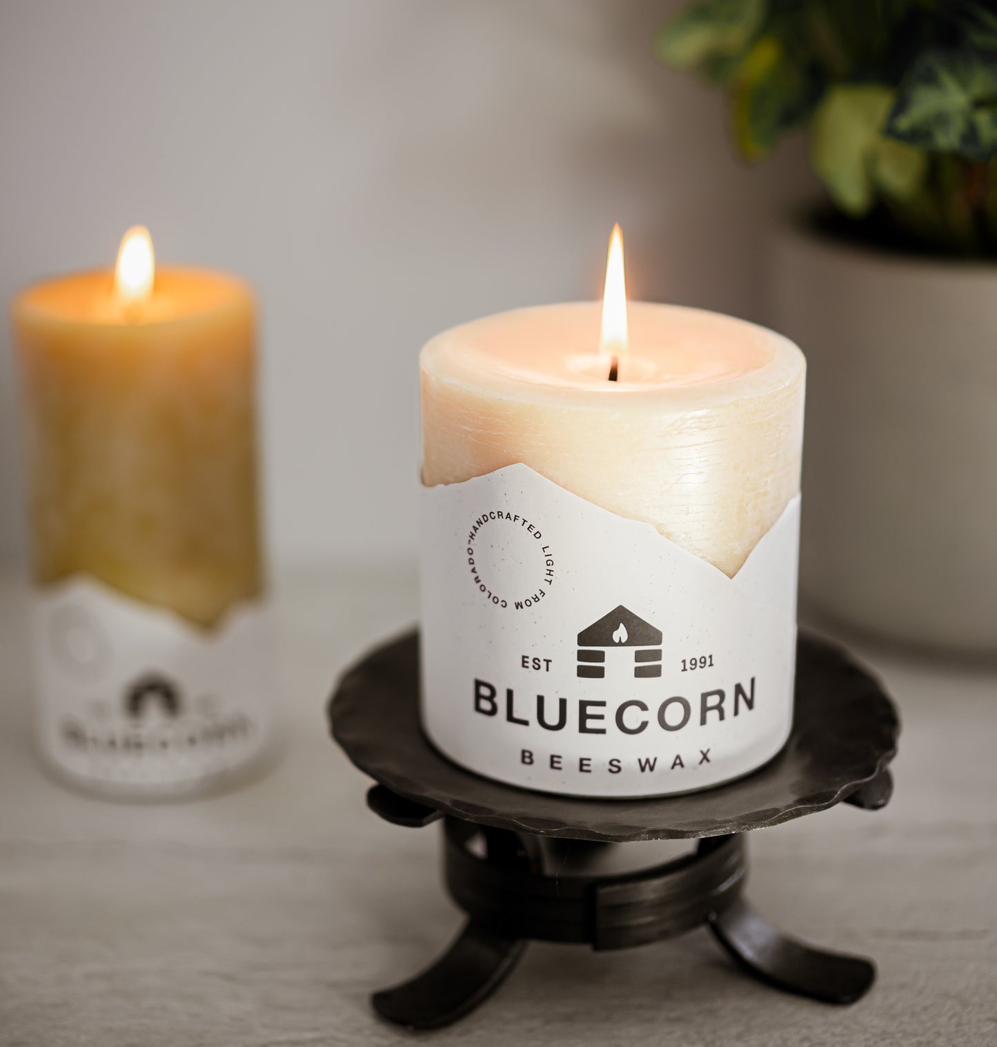 Ivory Pure Beeswax Pillar Candles - 3 x 3