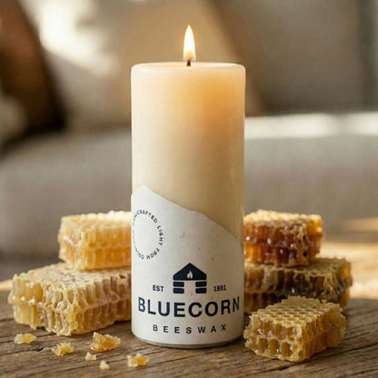Ivory Pure Beeswax Pillar Candles
