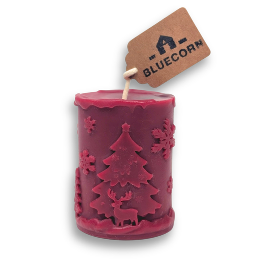 Christmas Molded Pillar Candle - Clearance