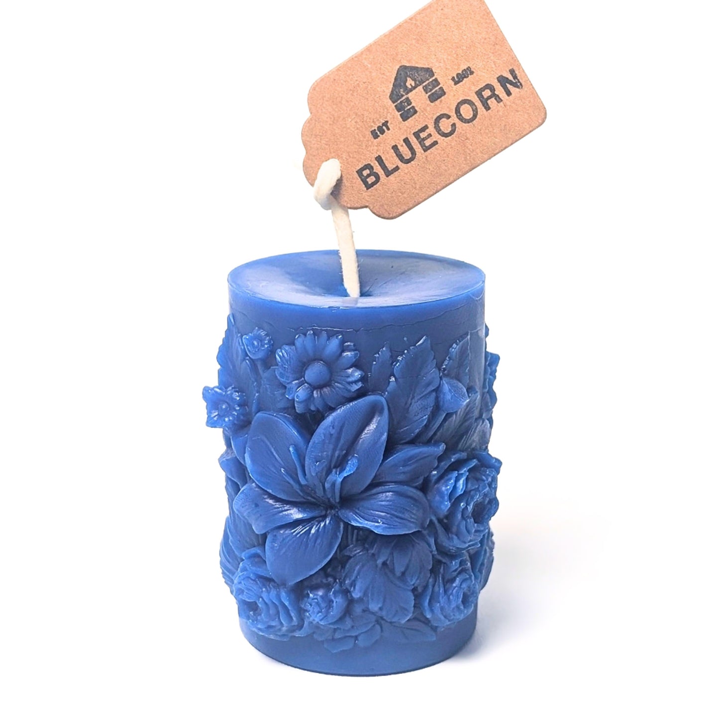 Sculpted Floral Beeswax Pillar Candle