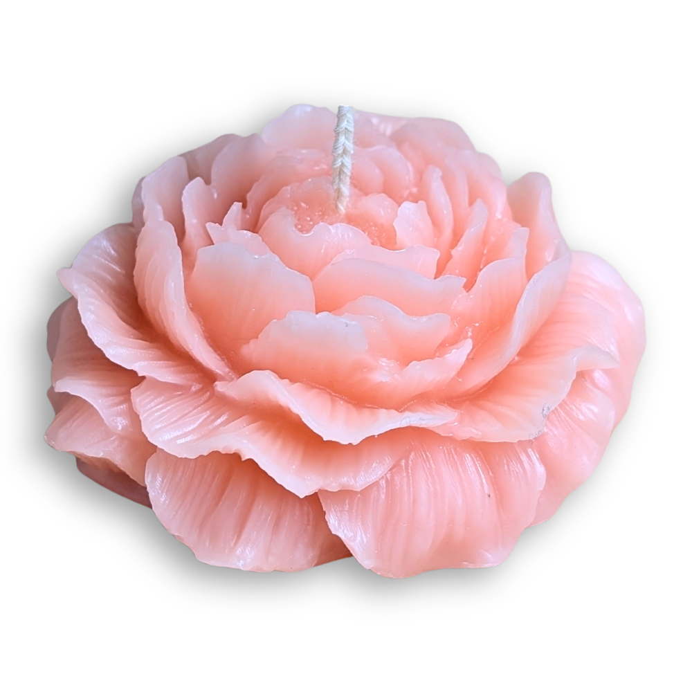 Peony Shaped Beeswax Candle – Bluecorn Candles