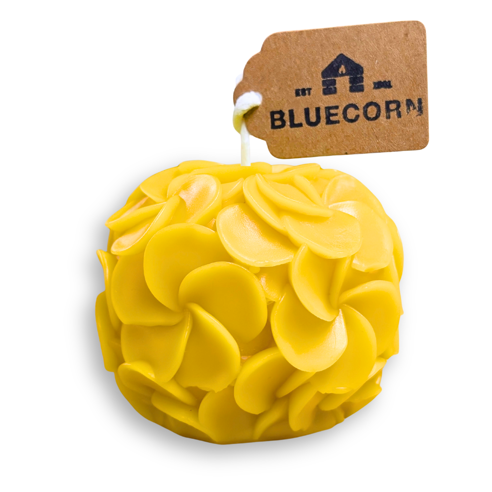 all natural beeswax candles shaped like hydrangea flowers bluecorn beeswax