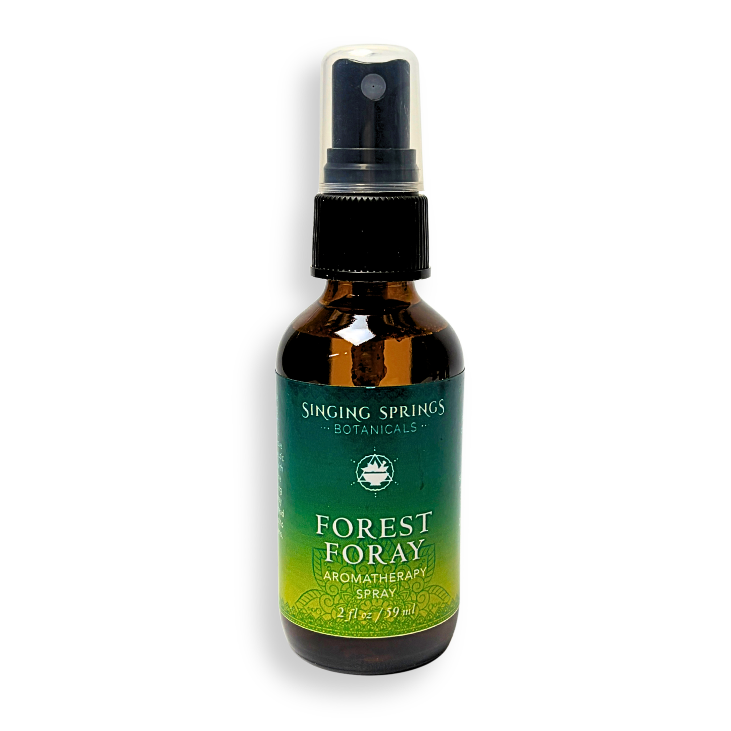 Singing Springs Botanicals Forest Foray aromatherapy spray bottle on a white background