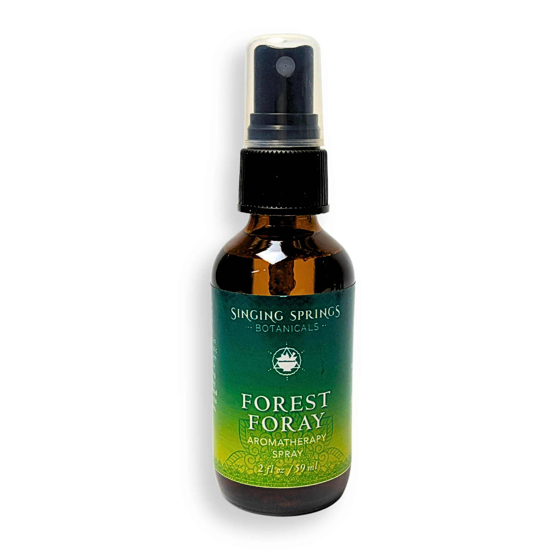 Singing Springs Botanicals Forest Foray aromatherapy spray bottle on a white background
