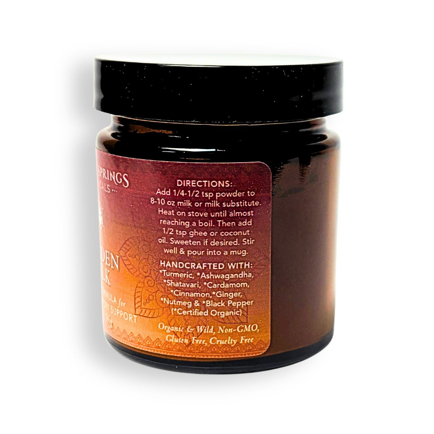 Jar of ghee with a label on a white background