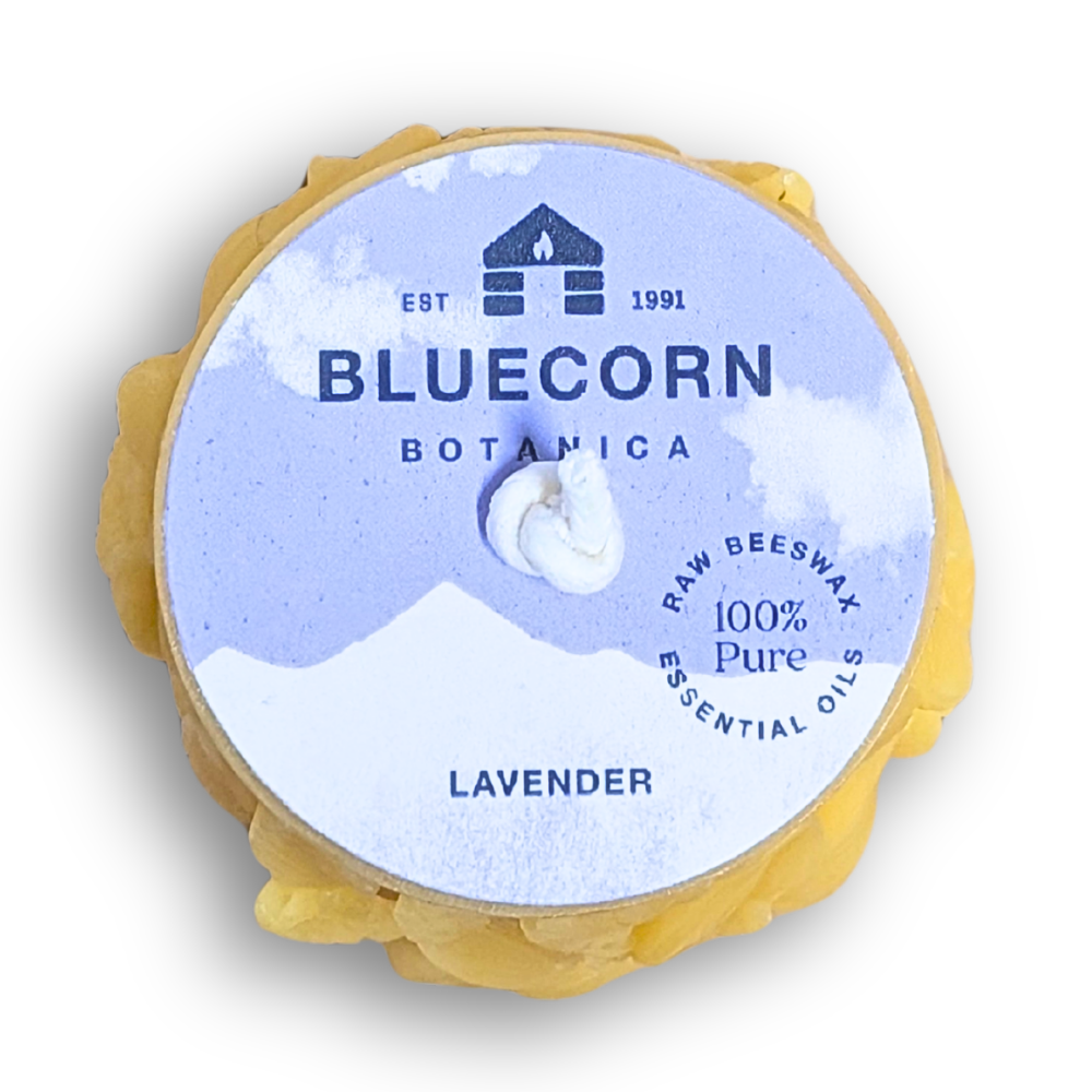Bluecorn botanica lavender scented beeswax candle made with essential oils