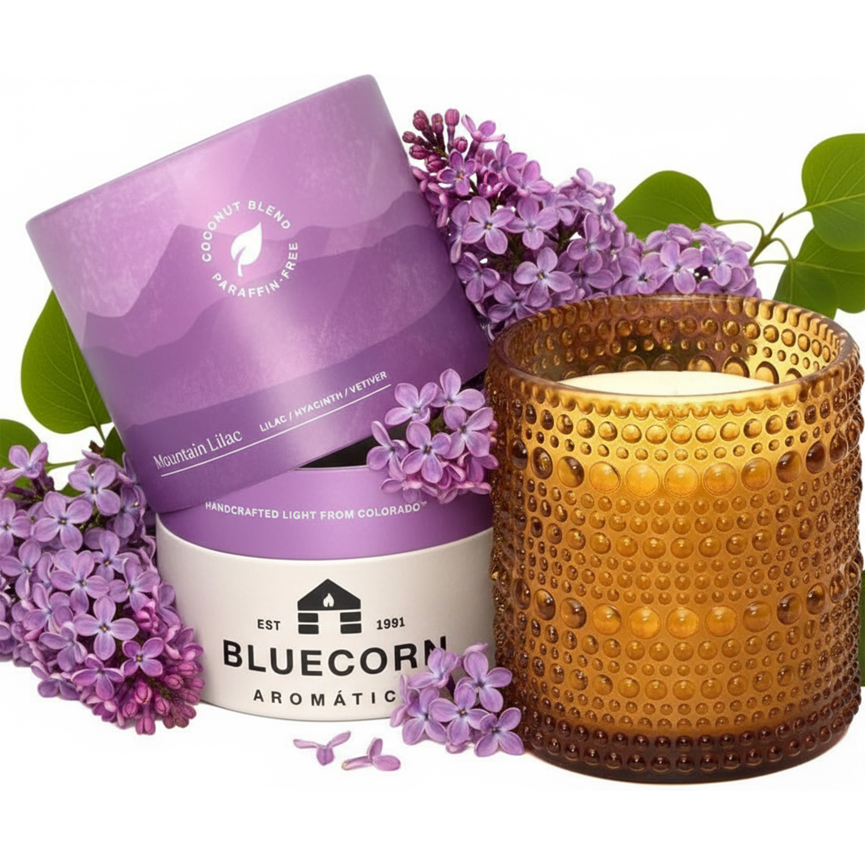 マドカリンダル　SCENTED CANDLE Mountain Lilac Scented Candle - Aromática – Bluecorn Candles
