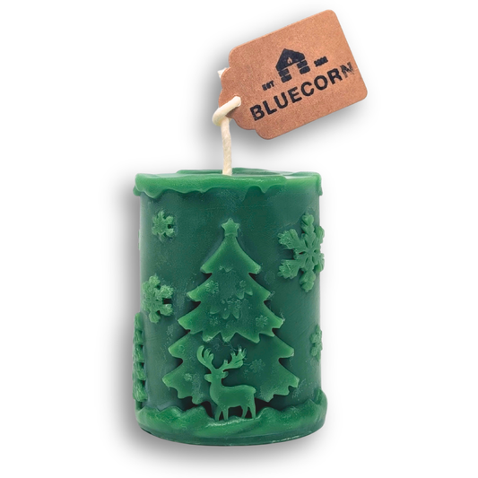 Christmas Molded Pillar Candle - Clearance