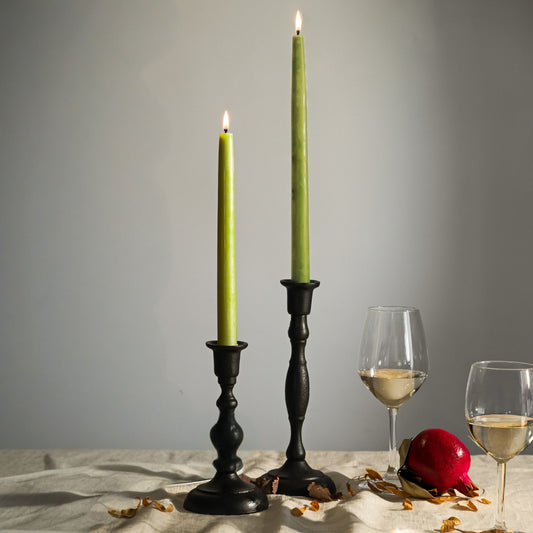 Pistachio - 12" Hand-Dipped Beeswax Taper Candles - 1 Pair