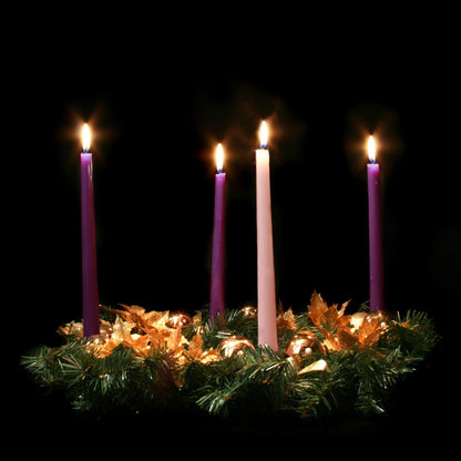 Advent Candle Beeswax Taper Bundle - Pink & Purple - Bluecorn Candles