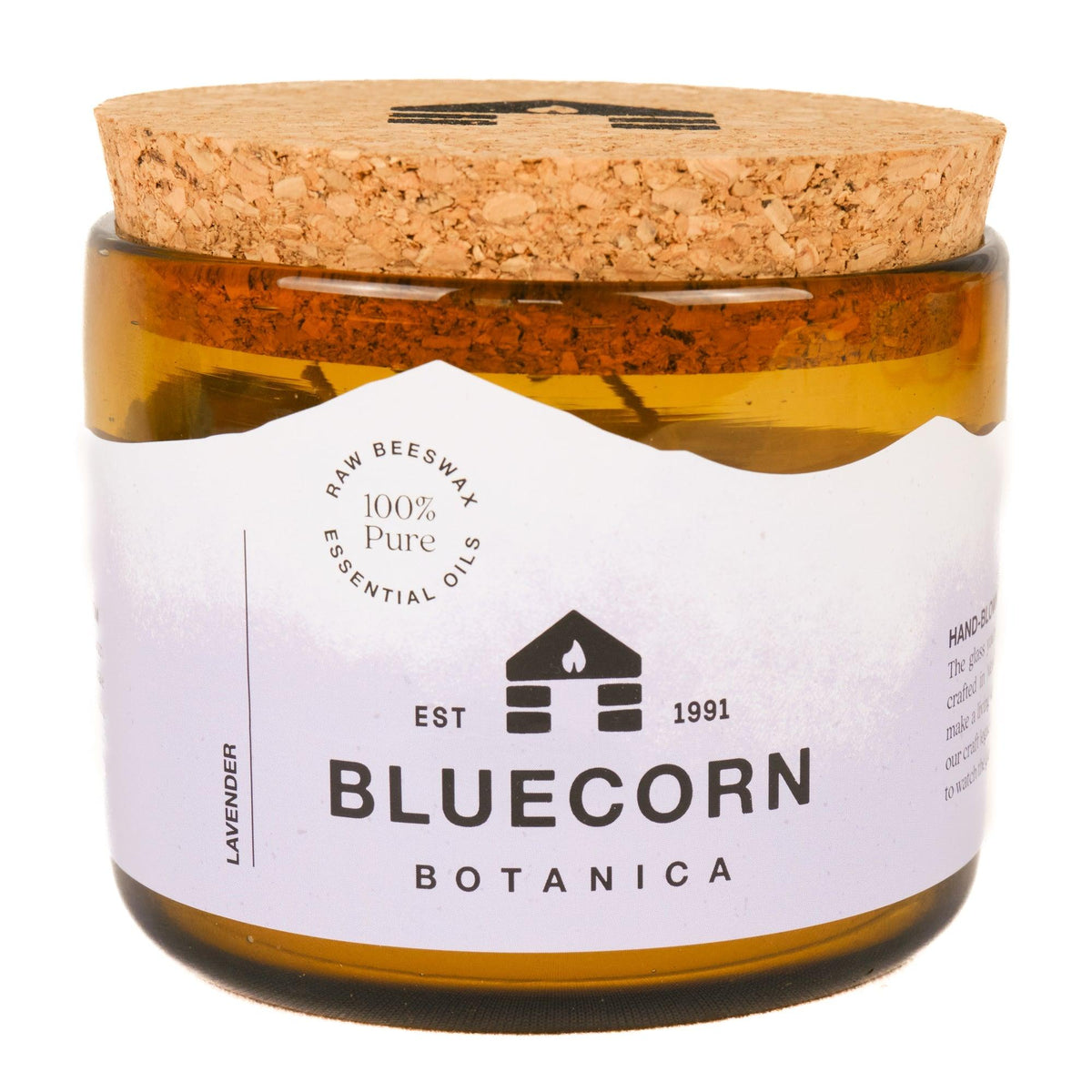 Scented Beeswax Candle in Blown Glass
