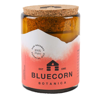 bluecorn candles scented beeswax candle made with cypress and sandalwood essential oils 