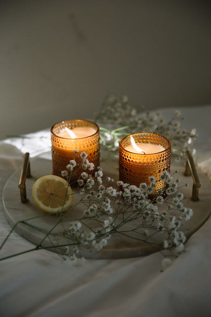 bluecorn aromatica scented candles coconut wax nontoxic lilac paloma grapefruit