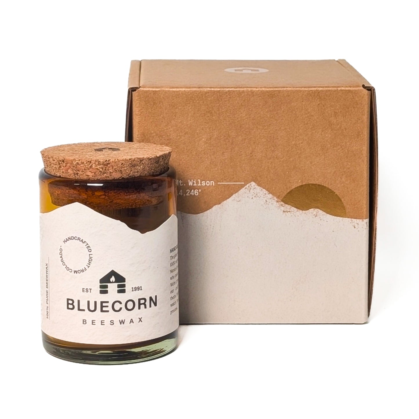 Pure Beeswax Candle in Blown Glass Gift Box