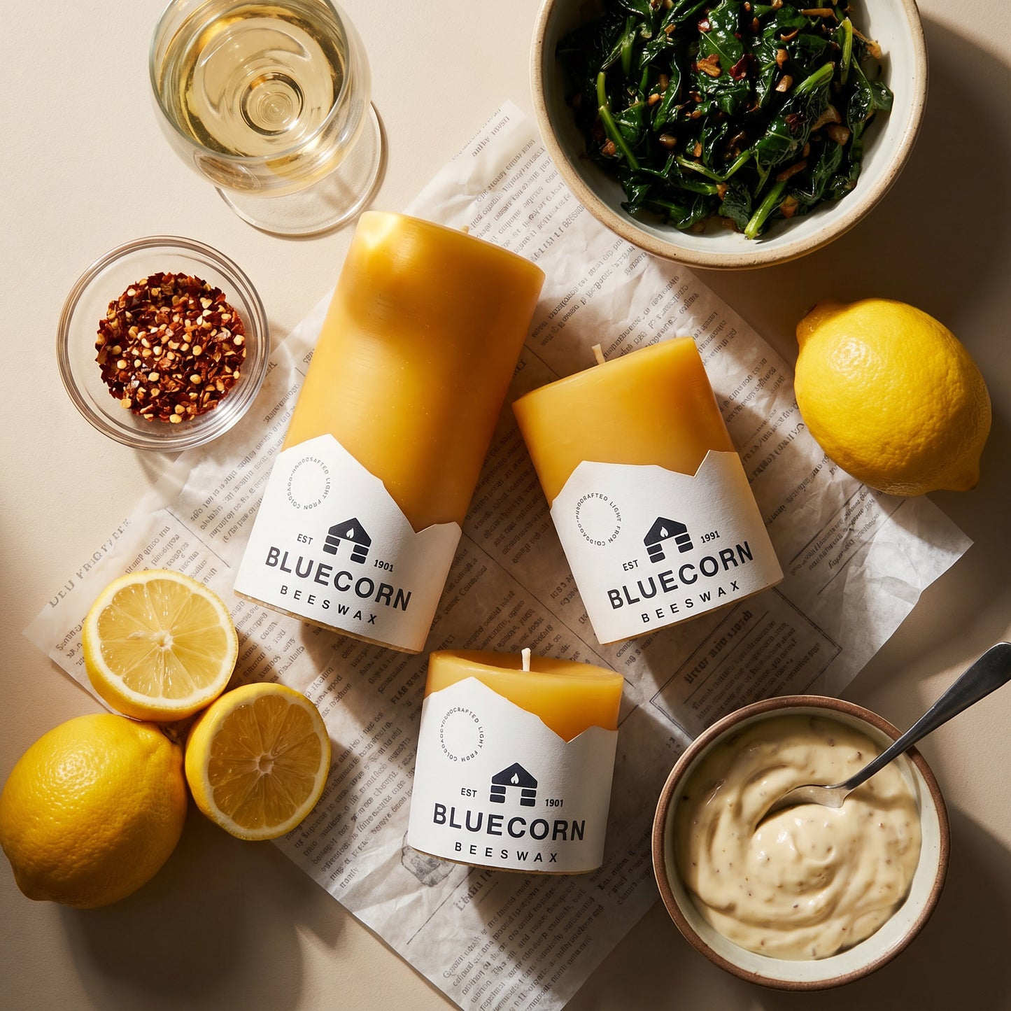 Pure Beeswax Pillar Candles