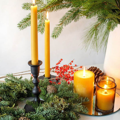 festive beeswax taper candles for the holidays raw beeswax candlesticks