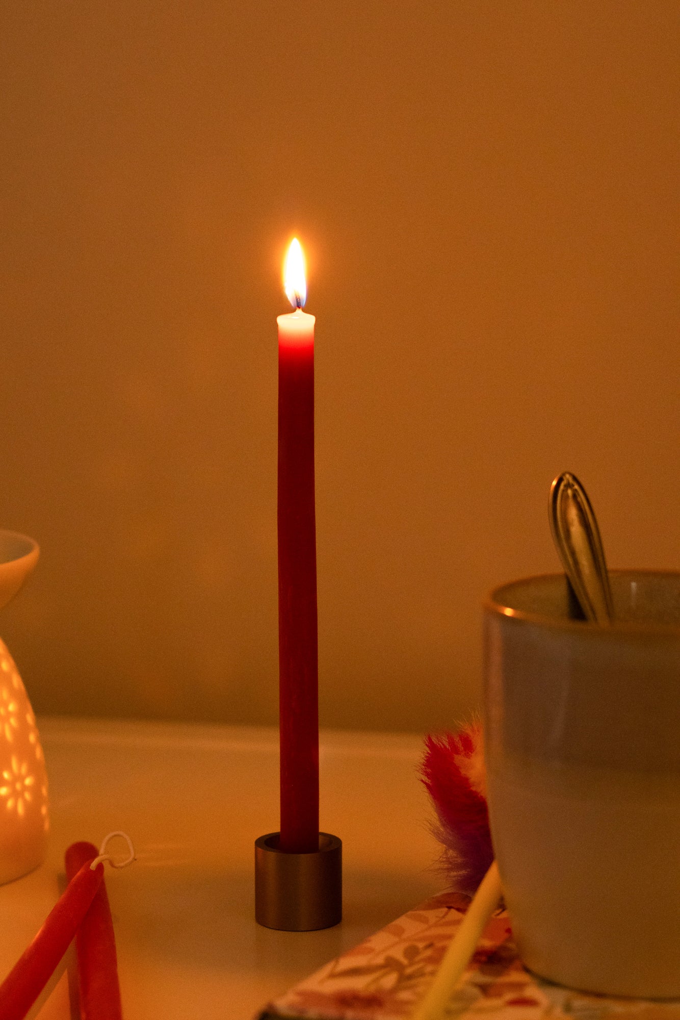 Hand-Dipped Thin Beeswax Tapers