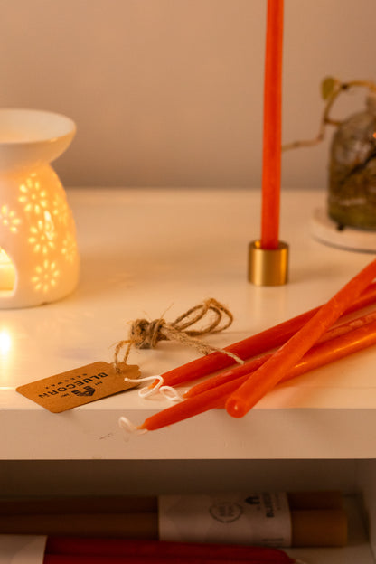 Hand-Dipped Thin Beeswax Tapers