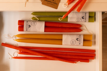 Hand-Dipped Thin Beeswax Tapers