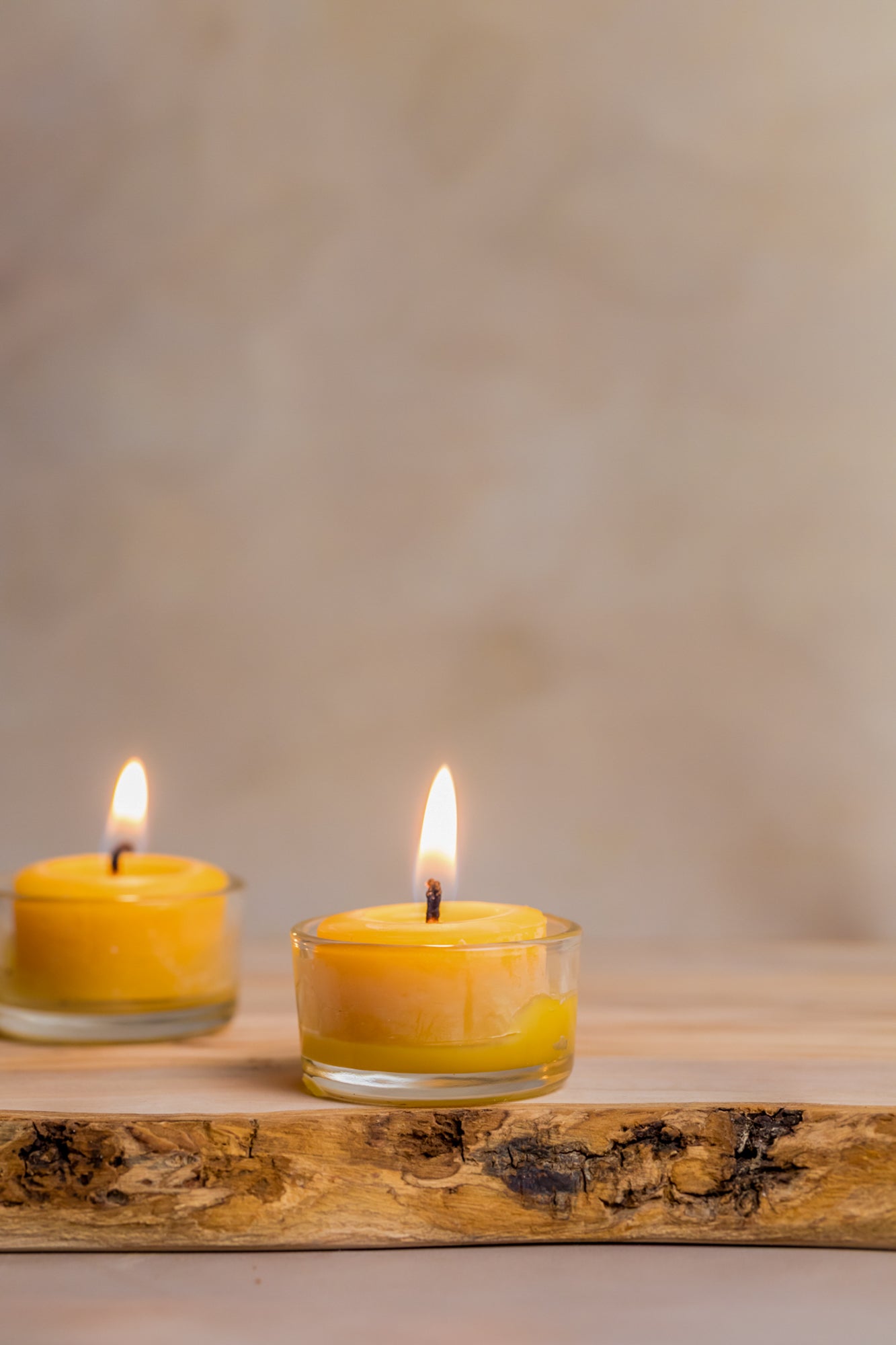 beeswax tea light candles in glass candle holders bluecorn