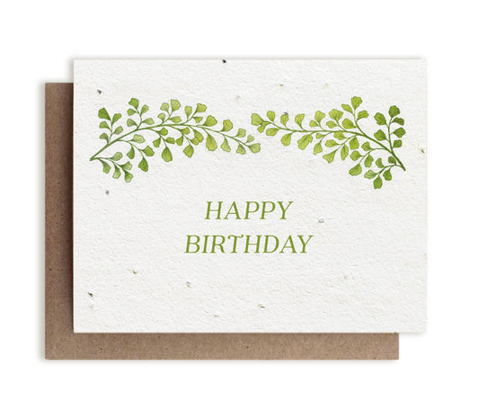 Botanical Happy Birthday | Plantable Herb Seed Card - Bluecorn Candles