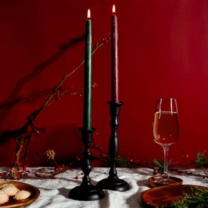 Classic Christmas Beeswax Taper Bundle - Red & Moss - Bluecorn Candles