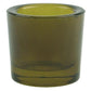 Olive green recycled glass votive candle holder