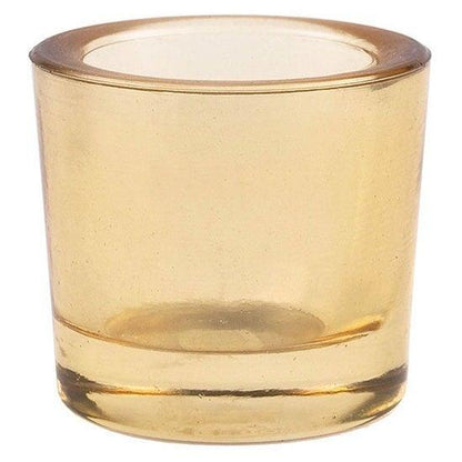 Whiskey (light amber) colored recycled glass votive candle holder