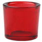 Red recycled glass candle holder