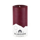 Bluecorn Beeswax 100% Pure Beeswax 3" x 6" Colored Pillar Candle. Burn Time: 90 hours. Made with 100% Pure Beeswax, wax is Burgundy in color. Made with 100% pure cotton wick, no lead and paraffin free. Clean burning and non-toxic. Features Bluecorn Beeswax label printed on 100% recycled paper. Clearance items might have an odd blemish or air bubble, but will still burn beautifully.