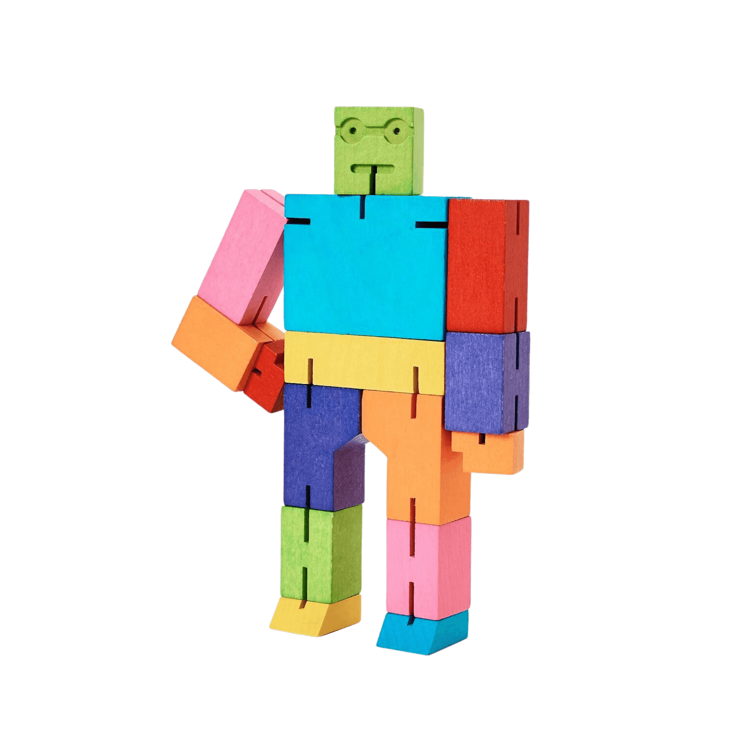 Colorful Wooden Cubebot | Large - Bluecorn Candles