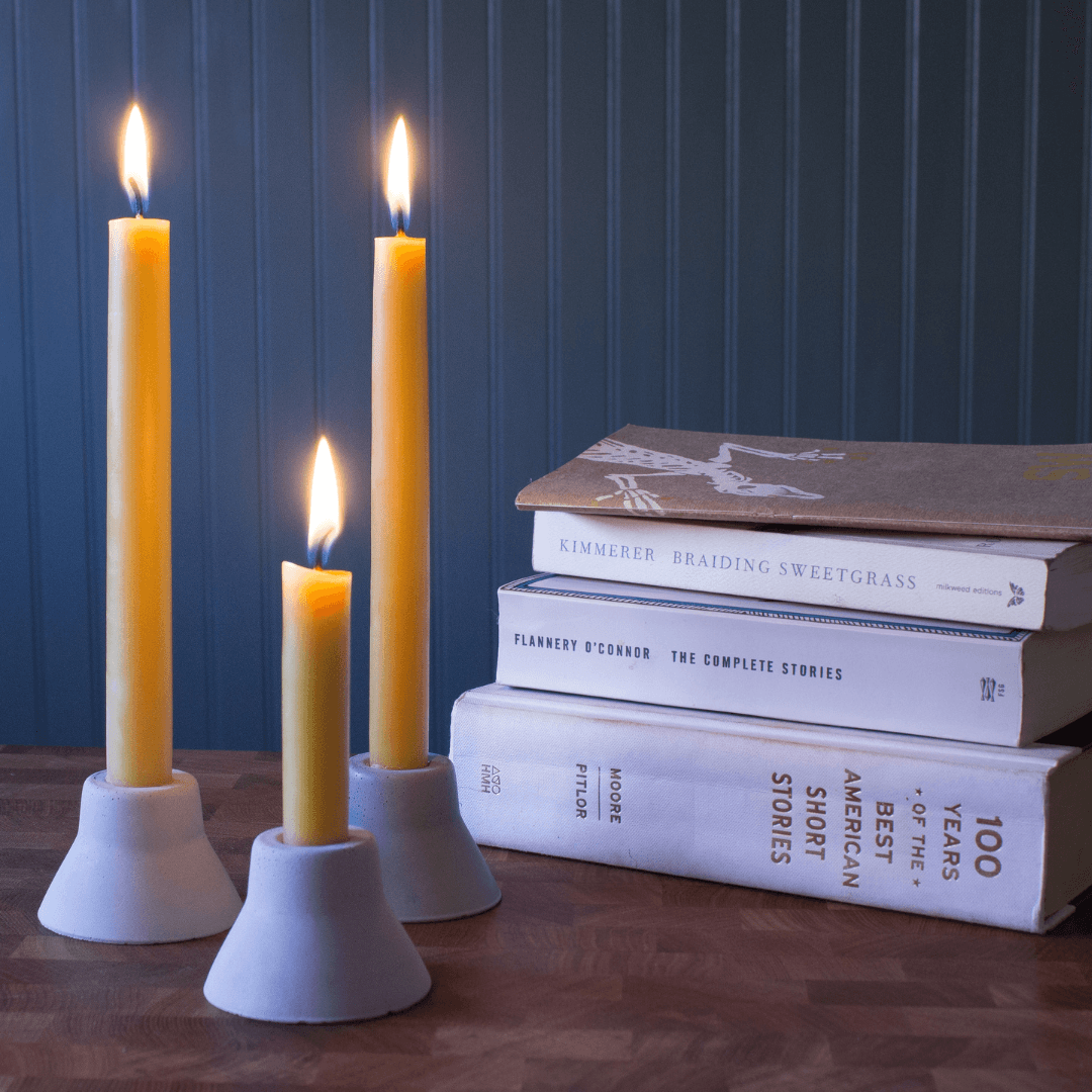 Concrete Taper Holders - Bluecorn Candles